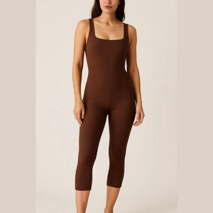 Popilush Brown Ribbed Shapewear Bodysuit Size Small